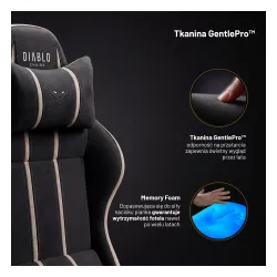 Fotel Diablo Chairs X-One 2.0 Normal Camel Black Gamingowy do 140kg Tkanina Czarno-Beżowy