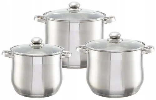 Garnki 6el zestaw dużych garnków 11/13,5/16l 7351