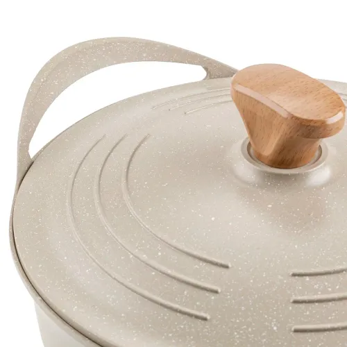 Garnek aluminiowy FLORINA Oslo 28CM 6,7L Kremowy