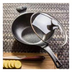 Patelnia / Wok nieprzywierający z pokrywką KONIGHOFFER KENJI CZARNY 30 cm