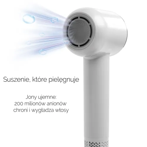 Suszarka do włosów Zehnder Flavia Jonizacja Dyfuzor Zimny nawiew 1600W 3 prędkości 3 temperatury Biały