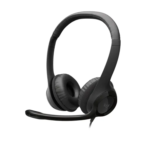 Słuchawki przewodowe z mikrofonem Logitech USB Headset H390 Nauszne Czarny