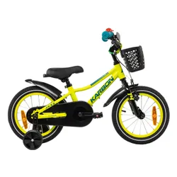 Rower dziecięcy KARBON Jazz 14 cali dla chłopca Limonkowy