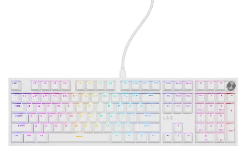 Klawiatura mechaniczna Genesis Thor 404 US RGB Outemu Peach Silent Biały