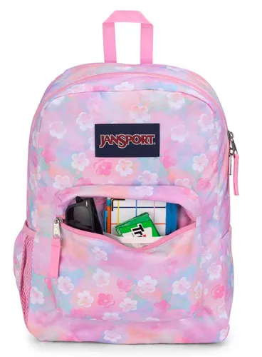 JanSport Cross Town Kız Sırt Çantası-neon papatya