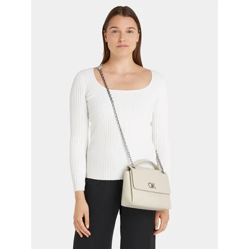 Calvin Klein Re-Lock EW Conv Crossbody Bag K60k611084 DK Ecru PC4