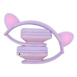 Słuchawki nauszne POWERLOCUS P2 Kids Kocie uszy Fioletowo-różowy