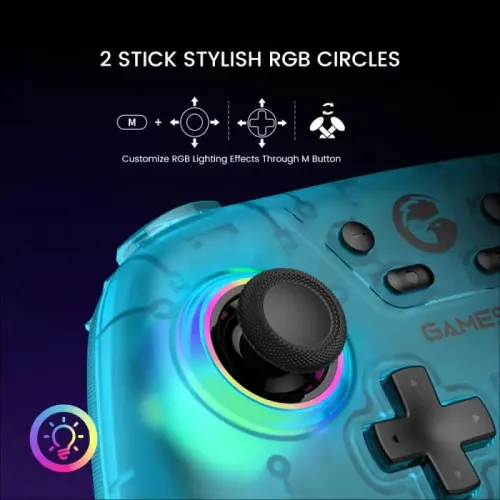 Pad GameSir HRG7111 Nova Neon Teal.do PC Nintendo Switch Androis iOS Bezprzewodowy/Przewodowy Niebiesko-Zielony