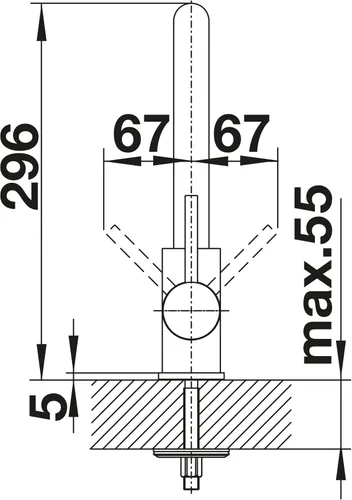 Bateria BLANCO Mila-S 526660 Czarny mat