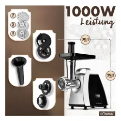 Мясорубка электрическая Bomann FW 6067 CB 1000W, 3 ситка