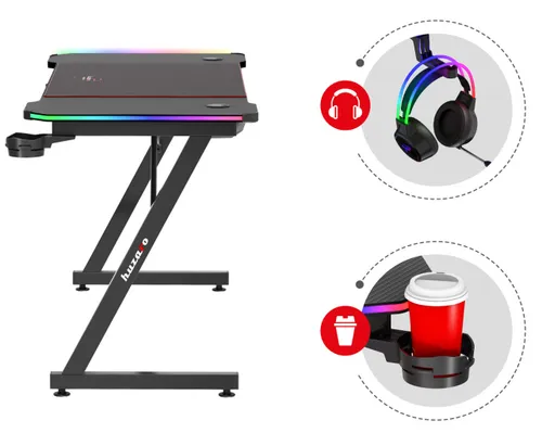 Biurko gamingowe HUZARO Hero 3.3 RGB Czarny