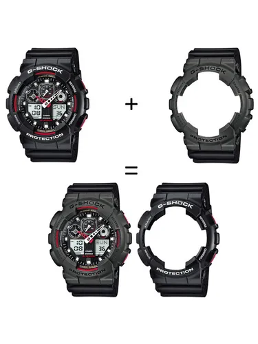 Casio Zegarek SET GA-100-1A4ER + BEZEL 10467795 + PASEK 10347688