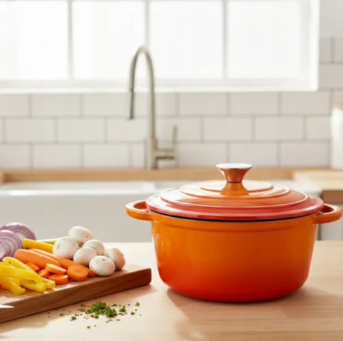 Garnek żeliwny HAGE DQ26 5L Pomarańczowy