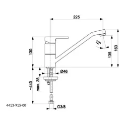 Bateria KFA Armatura Arura Selen 4413-915-00 Chrom Mosiądz