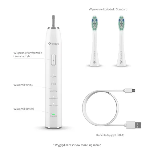 Szczoteczka soniczna TRUELIFE SonicBrush Clean30 Biały