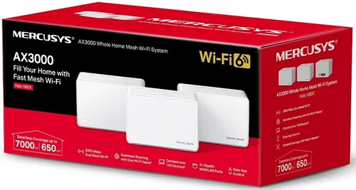 Router MERCUSYS Halo H80X 2.4 / 5 GHz (DualBand), Wi-Fi Mesh (3 szt.)