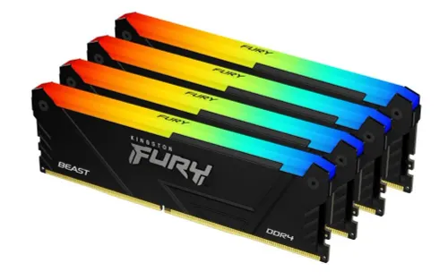 Pamięć RAM Kingston FURY Beast RGB DDR4 128GB (4 x 32GB) 3200 CL16 Czarny