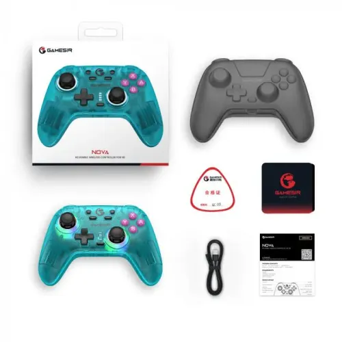 Pad GameSir HRG7111 Nova Neon Teal.do PC Nintendo Switch Androis iOS Bezprzewodowy/Przewodowy Niebiesko-Zielony