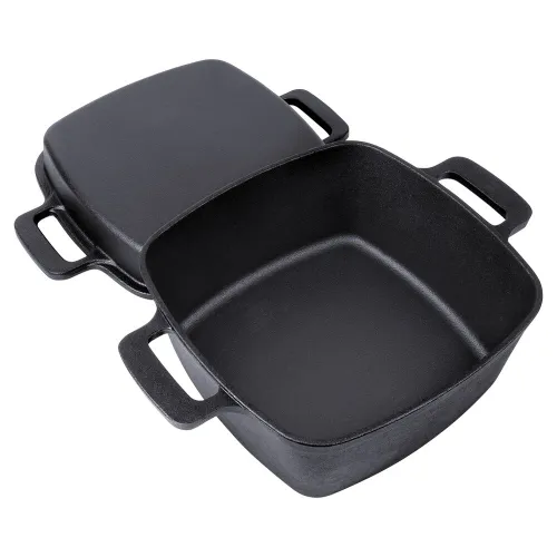 Garnek Żeliwny Brytfanna Brytfanka Patelnia do Pieczenia Smażenia 2w1 25 cm
