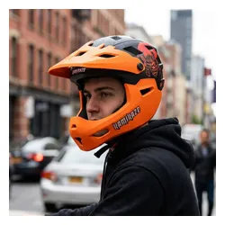Kask KAMIKAZE Ronin Pomarańczowy Full Face (rozmiar M)