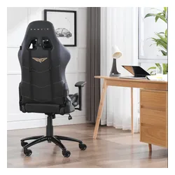 Fotel GAMVIS Phantom Large Czarny (złote elementy)