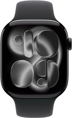 Apple Watch 11 GPS + Cellular 46mm koperta z aluminium (onyks) + pasek sportowy rozmiar M/L (czarny)