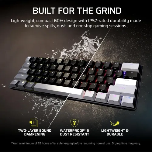 Klawiatura magnetyczna Corsair CLIPPER PRO MINI 60 z przełącznikami z efektem Halla Czarny