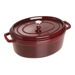 STAUB La Cocotte Oval 6,7 l żurawinowy - garnek żeliwny/brytfanna z pokrywką