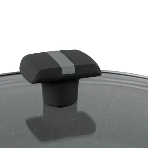 Patelnia na indukcję marmurowa z pokrywką krótkie uchwyty Starke Pro Musse Grey 28 cm