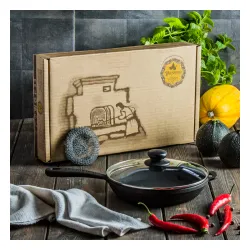 Patelnia żeliwna z pokrywką MAYSTERNYA IRON 24 cm