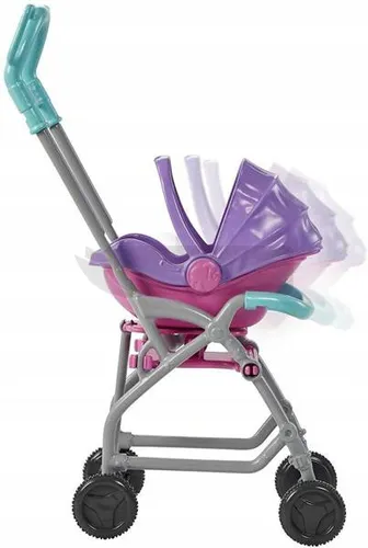 Lalka Barbie Skipper z wózkiem i bobasem GXT34