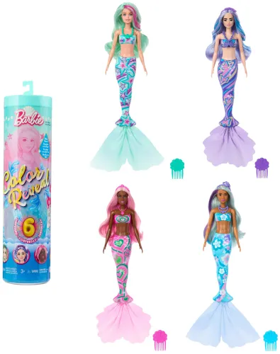 Lalka Barbie Color Reveal Morskie syrenki HRK12 (1 lalka)