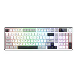 Klawiatura gamingowa Redragon Aria PRO bezprzewodowa membranowa podświetlana biało-szara