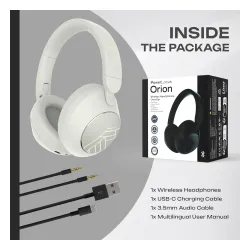 Słuchawki bezprzewodowe PowerLocus Orion Nauszne Bluetooth 5.4 Piaskowy