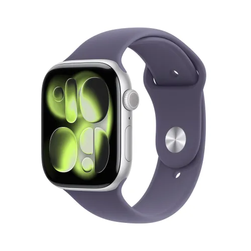 Apple Watch Series 11 GPS + Cellular 46mm z aluminium Srebrny Pasek sportowy Mleczny fiolet S/M