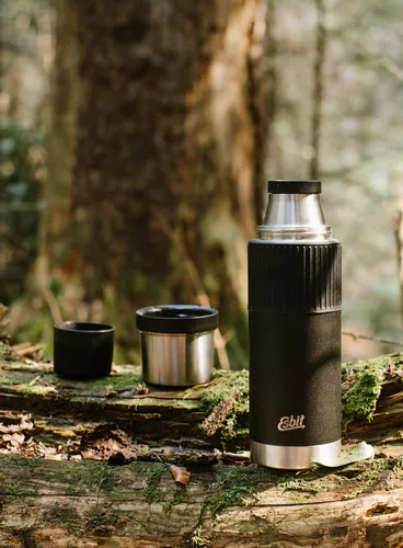 Termos Esbit Sculptor Vacuum Flask with Sleeve 1L - black