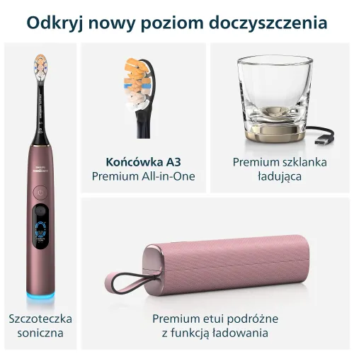 Szczoteczka soniczna PHILIPS Sonicare DiamondClean 9900 Prestige HX9813/95 Różowy