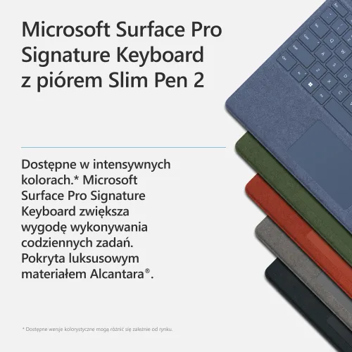 Klawiatura MICROSOFT Surface Pro Keyboard Czerwony Mak + Pióro Surface Slim Pen 2