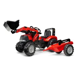 Falk Traktor Case na Pedały z Łyżką i Przyczepką Czerwony od 3 Lat