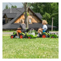 Falk Traktor Claas Zielony na Pedały z Przyczepą + Klakson od 2 Lat.