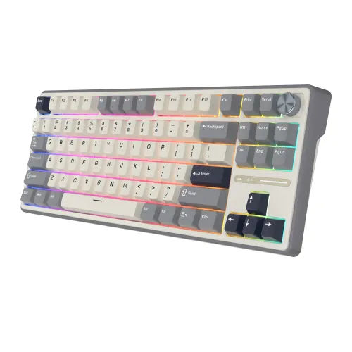 Klawiatura mechaniczna Royal Kludge RK-R87 Pro Half Grey Creamy Switch Biało-Szary