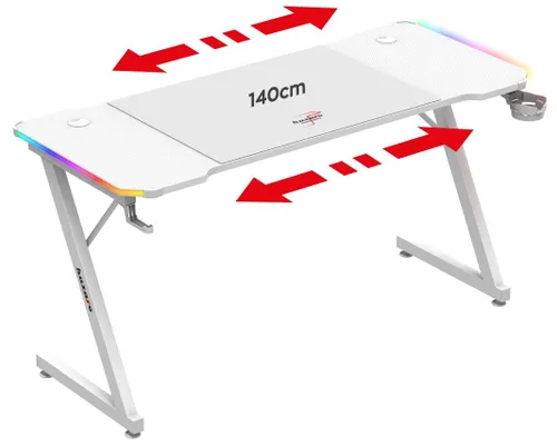 Biurko gamingowe HUZARO Hero 3.3 RGB Biały