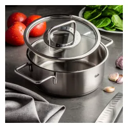 FISSLER Pure Collection 2,4 l - garnek ze stali nierdzewnej ze szklaną pokrywką