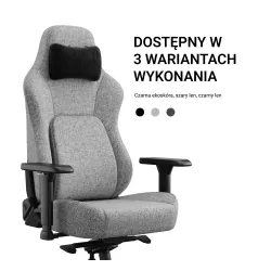 Fotel Anda Seat Phantom 4 L Pro Gray Fabric Gamingowy do 100kg Tkanina Szary