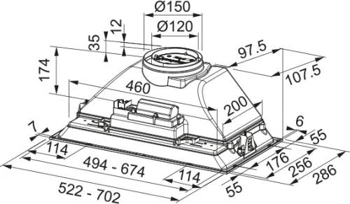 Okap Franke BOX FBI 525 BK Czarny
