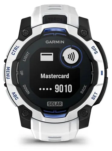 Smartwatch GARMIN Instinct 3 45mm Solar Biały + pasek biało-niebieski