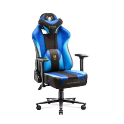 Fotel Diablo Chairs X-Player 2.0 Normal Size Gamingowy do 160kg Skóra ECO Tkanina Czarno-niebieski