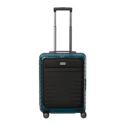 Walizka mała z przednią kieszenią na laptopa Titan Litron Frame - petrol