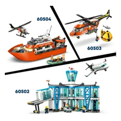 LEGO 60505 City Zestaw z samolotem, ciężarówką serwisową i poduszkowcem