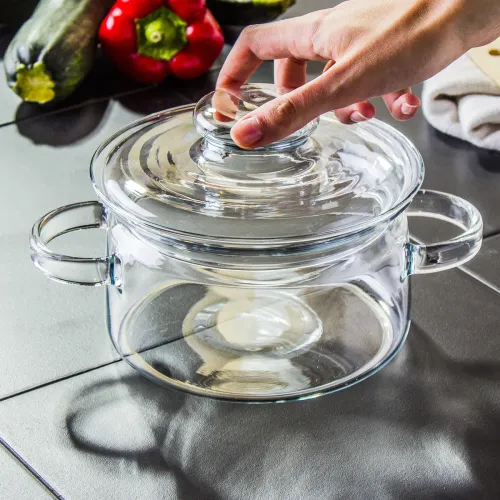 Garnek szklany żaroodporny z pokrywką SIMAX NYKO 1,5 l